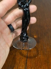 VTG Cambridge Ebony Liquor Cocktail Statuesque Nude Stem Glass 6.25″H