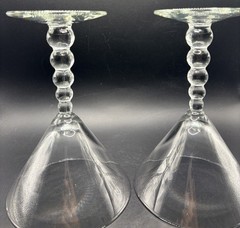 2 Vtg Libbey Metropolis Clear 8 Oz Liquor/Martini Glasses, Graduated Ball Stems