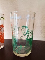 2 Vintage Cartoon Juice Glasses
