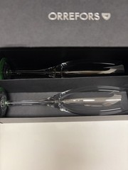 NIB Orrefors Intermezzo Air Champagne crystal 6.7 ounce Glass Set of 2