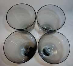 4 FOSTORIA 6100 Debutante Gray Smoke TULIP Ice Tea glasses Water Goblets 6-3/4″