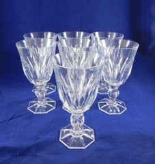 Cristal d’Arques / Durand CRA-140 Lead Crystal Water Glass Set 7 Unknown Pattern