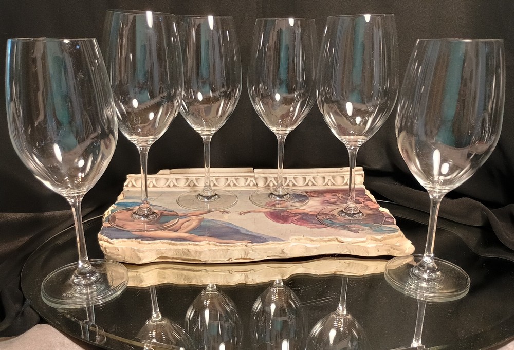 6 Rona 5-Star Fine Slovakian Crystal Wine Goblets Glasses Set