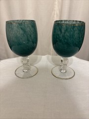 MCM Hollywood Regency Interglass Prince Of Florence Goblets 24k Italy 8oz