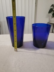 Vtg 12 Libbey VOGUE Cobalt Dark Blue Drinking Glasses 14.5 Oz & 17 Oz Set USA