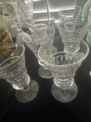6- Heirloom Clear Cambridge Water Tea Glasses 1950s Ball @255