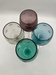 Marquis By Waterford Crystal Polka Dot Wine Glass Set Of 4 Marked