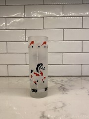 Vintage matching set of 5 Libby Frosted Carousel Merry-go-round animal glasses