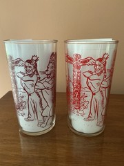 LOT of 2 LUKE THE LION PEANUT BUTTER GLASS TUMBLERS MONARCH FOODS