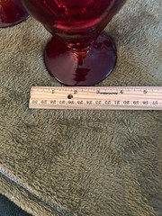 Set of 4 Vintage Mid-Century Viking Glass «Georgian Ruby» Red Goblets- Glows