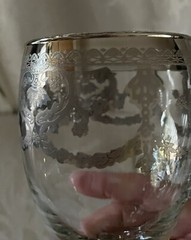 2 Vtg Goblets J Preziosi Made Italy Silver Rimmed & Silver Balls On Stem *READ*