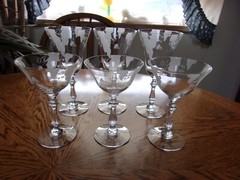 Etched Champagne Wine SC2541 Dunbar Fancy Cut Stem Etched Foot – Set of 6