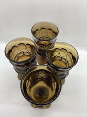 Noritake Spotlight Walnut Brown Square Base Juice Glasses Set Of 4 EUC