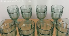 Vintage Libbey Duratuff Gibraltar Goblets Spanish Green Set of 8