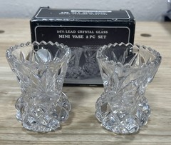 Vintage Hofbauer 24% Lead Crystal Glass Mini Vase Set – Made In Germany – Kmart