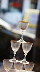 6x Nason&Moretti Murano Gotic Pattern Twisted Stem Cup Glasses Stemware 100ml