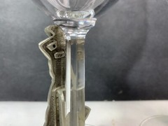 Fort Pewter Male Female Golfers Wine Water Glass Set Golf Gift Vintage