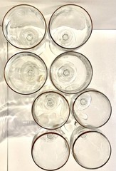 SCHOTT-ZWIESEL 8 CONCORD GOLD 4)WATER GOBLETS,4)Wine Glasses w Box,Germany 91-94