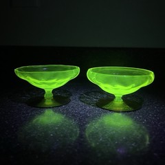 Antique Lonaconing, Maryland, Utility Glass Company Sherbet Glasses Pair