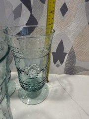 Set of 3 Mikasa Studio Nova ADIRONDACK Green Footed Iced Tea Glasses 6.75”h