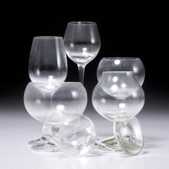 Moser Club Vintage Clear Glass Physiognomic Miniature Snifters With Case