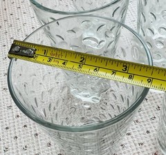 Set Of 10 Clear VTG Libbey AWA Polka Dot Pattern Optic 5 7/8″ Glass Tumblers