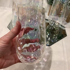 West Virginia Iridescent Loop Optic Rainbow 5.75” Juice Water Tumbler – Set of 4