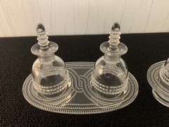 Lot Of 2 Vinegar Cruets Model Nippon In Crystal R. Lalique (Price Of The Lot)