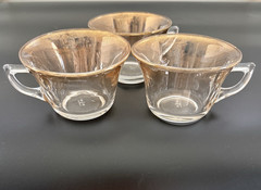 3 Vintage Dorothy Thorpe Gold Fleck Cups Marked Set Mid Century MCM Hot Toddy