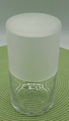 CLEAR GLASS TUMBLE UP BEDSIDE CARAFE WITH FROSTED GLASS NICE DESIGN
