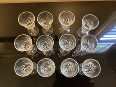 12 Cordial Aperitif Stemmed Glasses 4”tall, 2” diameter.