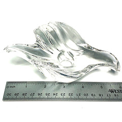 GORHAM CRYSTAL DOVE CANDLE HOLDER Taper Stick Bird Tea light Clear Glass Peace