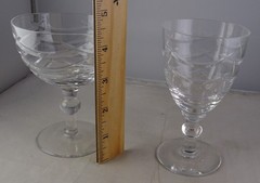 Webb Corbett Vintage Festoon Swag Pattern Crystal Glasses – 3 Wine 4 Champagne