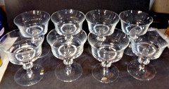 Gorham REIZARD Crystal Stemware set of 8 SHERBET CHAMPAGNE 4.5″ in STYROFOAM