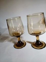 Vintage Libbey Tawny Accent Wine Glasses