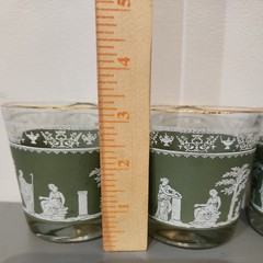 VTG Wedgwood Jasperware Hellenic Jeanette Green Greek Cocktail Glasses Set of 3