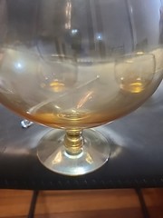 Dorothy Thorpe Brandy Snifer Margarita Martini Pitcher 2 Roly Poly Glasses Amber