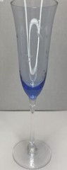 Etched Colored Crystal Champagne Flutes With Clear Base 9 1/2” Tall Set Of (4)