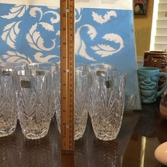 New Set of 4 Mikasa «Coventry Garden “ Crystal Water/ Ice Tea / Highball Glasses