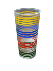 Vintage Primary Fiesta Colors Hiball Iced Tea Glass 6.5″ tall 12 oz.