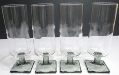 Vintage Federal Glass Champagne Parfait Glasses SET OF 4 Nordic Midnight 6 1/4″