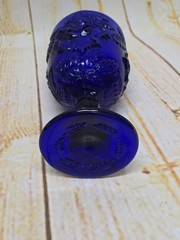 Blue Cobalt Madonna Inn Wild Rose Goblet Fenton Art Glass 6.5″