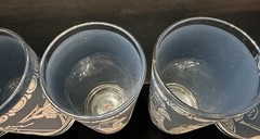 Wedgewood Blue Gray Greek Roman 10 oz Gold Trim Tumblers Set Of 6
