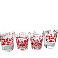 Texas Lone Star State Souvenir Set Of 3 Glasses 12oz Texas Jigger Map 2 Designs