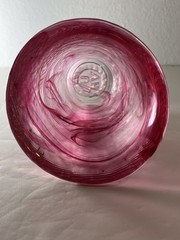Kosta Boda Ulrica Hydman Vallien Pink Swirl and Clear Glass Tumbler