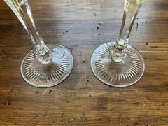 Nachtmann Andernach Cut Crystal Wine Glasses 1960s Color Cut to Clear Bell Shape