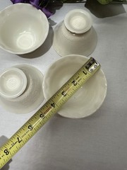 Set Of 4 MacBeth Evans Glass Chinex Glass Ivory Footed Flared Sherbet Cups,Glow