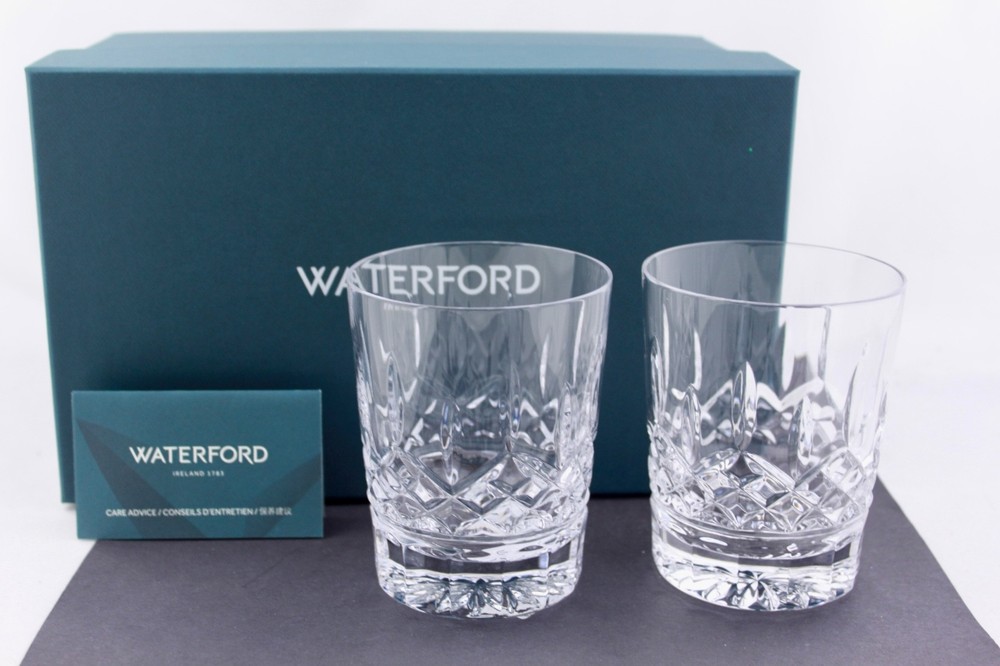 SET OF 2 WATERFORD LISMORE DOUBLE OLD FASHIONED GLASSES/TUMBLERS – NIB