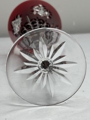 Waterford Snow Crystal Red Fluted Champagne Glass