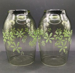 Set of 4 MCM Libbey Mint Bouquet Avocado Green Beverage Glasses Tumblers Vintage